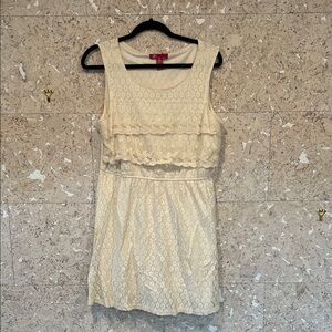 Cream Lace Sleeveless Dress